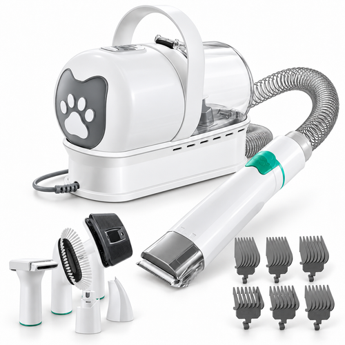 WauLiebe 7-in-1 Fellpflege-Set mit Absaugung